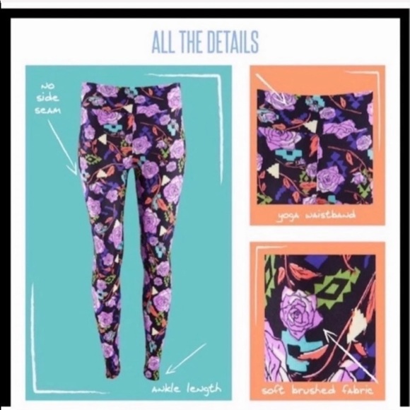 New Lularoe Leggings Aztec purple print - Picture 5 of 7